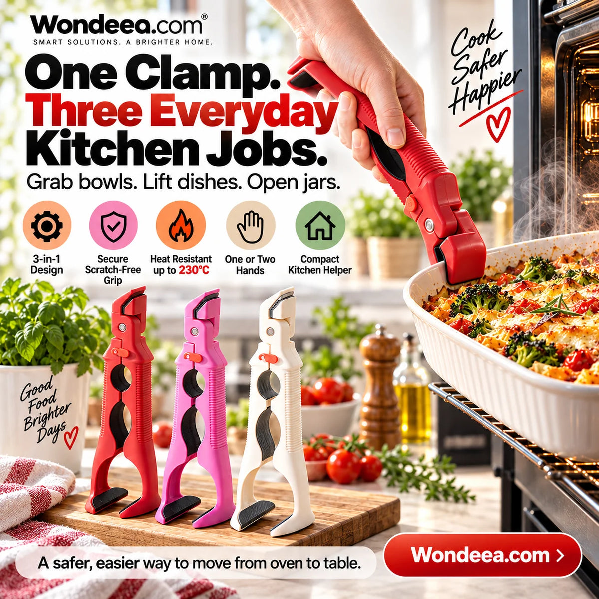 3-in-1 Silicone Bowl and Plate Clamp