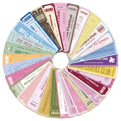 30 Vintage Ticket Bookmarks