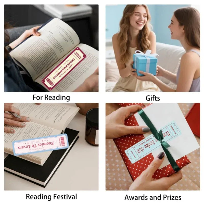 30 Vintage Ticket Bookmarks