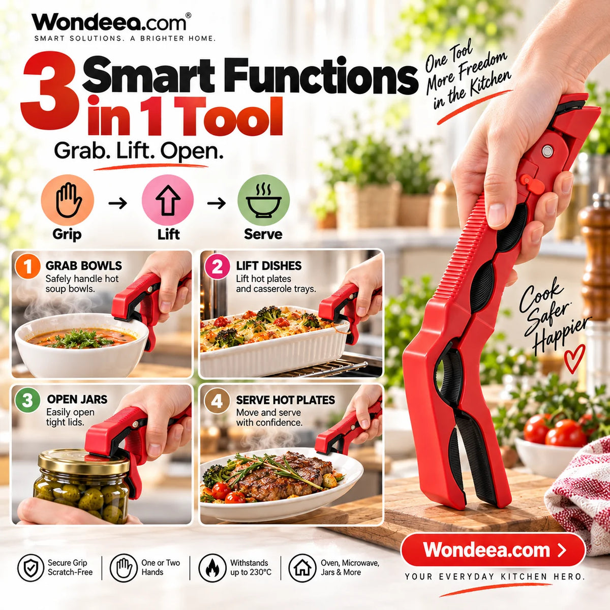 3-in-1 Silicone Bowl and Plate Clamp