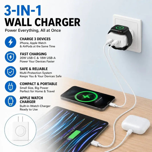 3-in-1 Apple Watch Wall Charger